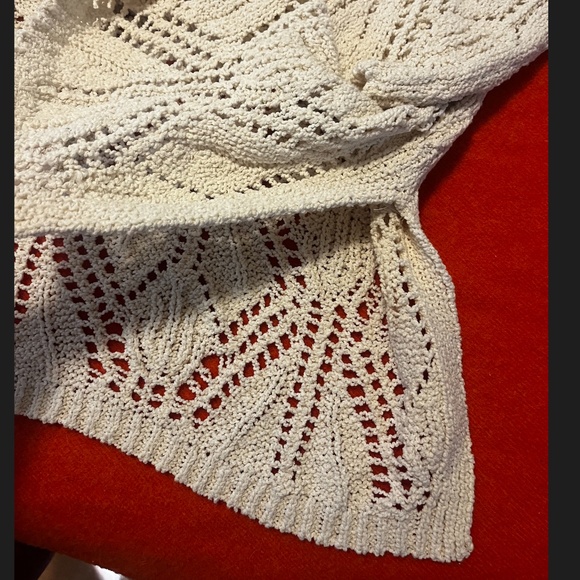 Zara ecru long sleeve pointelle knit tunic NWT - Picture 6 of 9